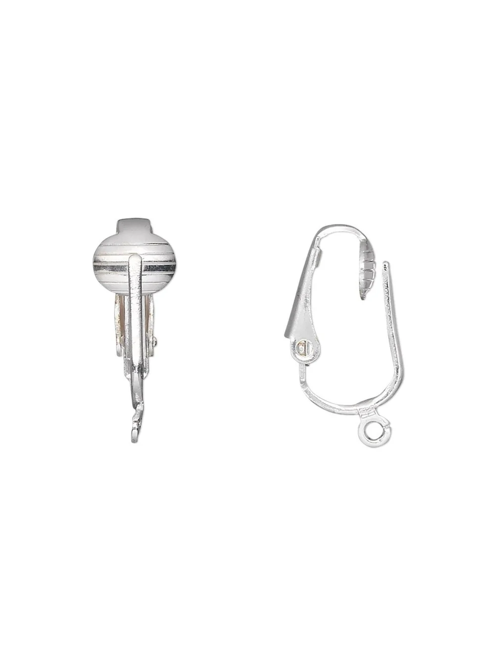 Clip On Pierced Look Earring Hooks Findings Silver Plated 10 pcs